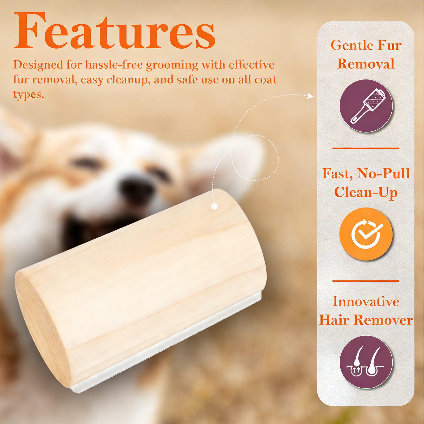 Pet Deshedding Brush, Reduces 95% Shedding, For All Fur Types