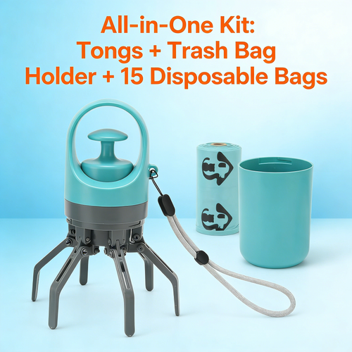 Extra Large Metal Dog Poop Scooper, Adjustable Long Handle Set