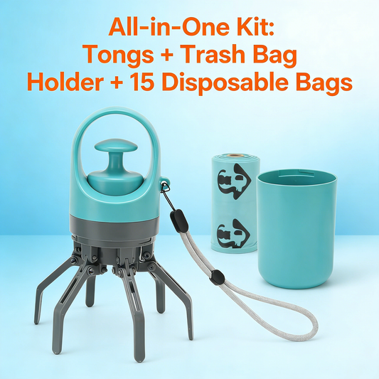 Extra Large Metal Dog Poop Scooper, Adjustable Long Handle Set