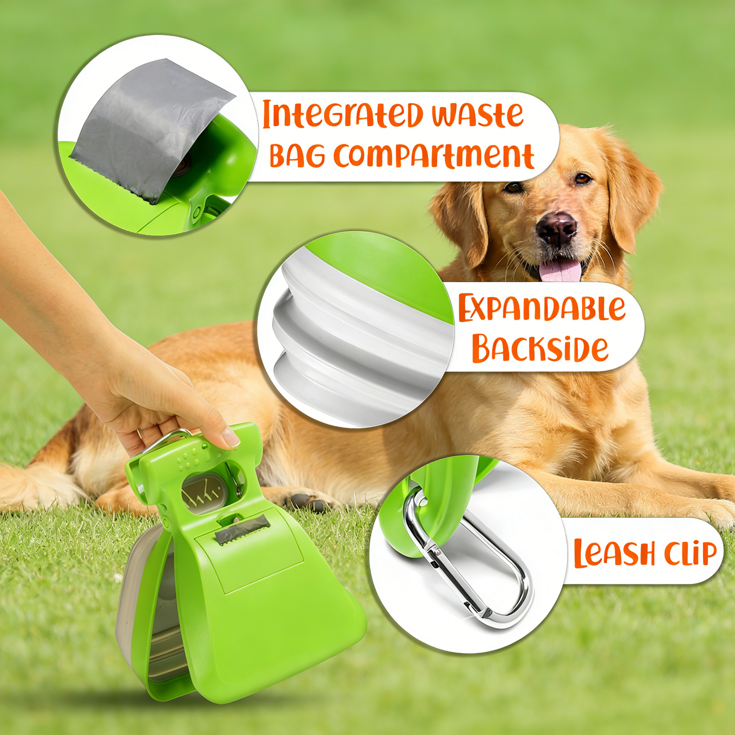 Portable Pooper Scooper Set with Accessories & Bags for All Dogs