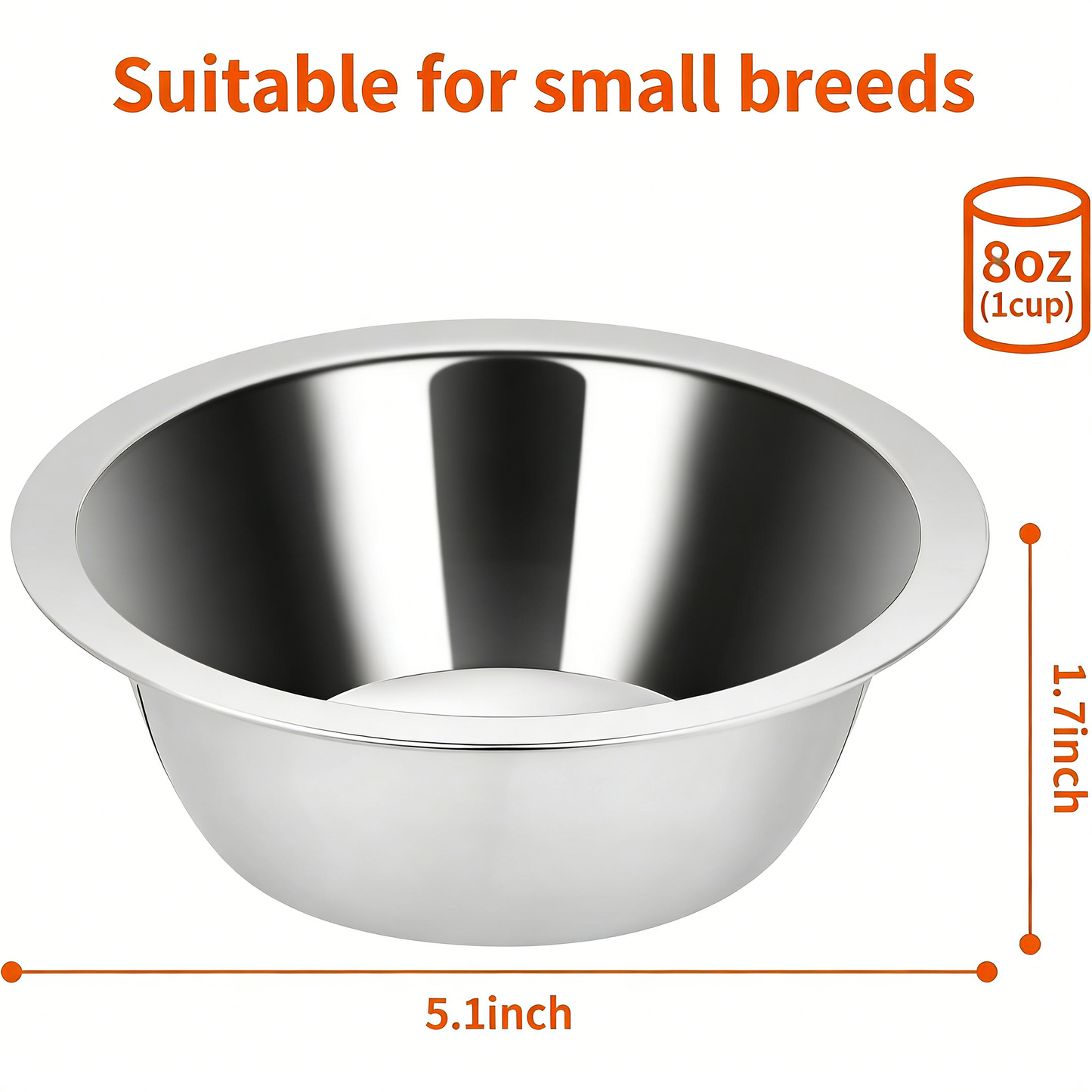 2-Pack Stainless Steel Hanging Bowls, No-Spill for Crate Use