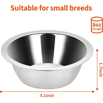 2-Pack Stainless Steel Hanging Bowls, No-Spill for Crate Use