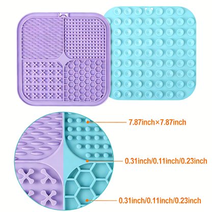 2-Pack Pet Lick Mats with Suction Cups, Calming & Engaging