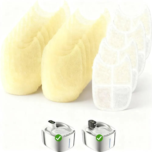 8-Pack Fountain Filters, 6-Layer with Pre-Filter Sponges