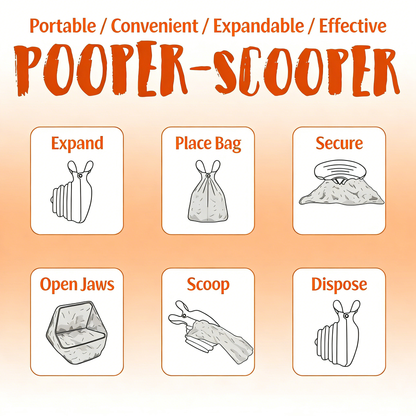 Portable Pooper Scooper Set with Accessories & Bags for All Dogs