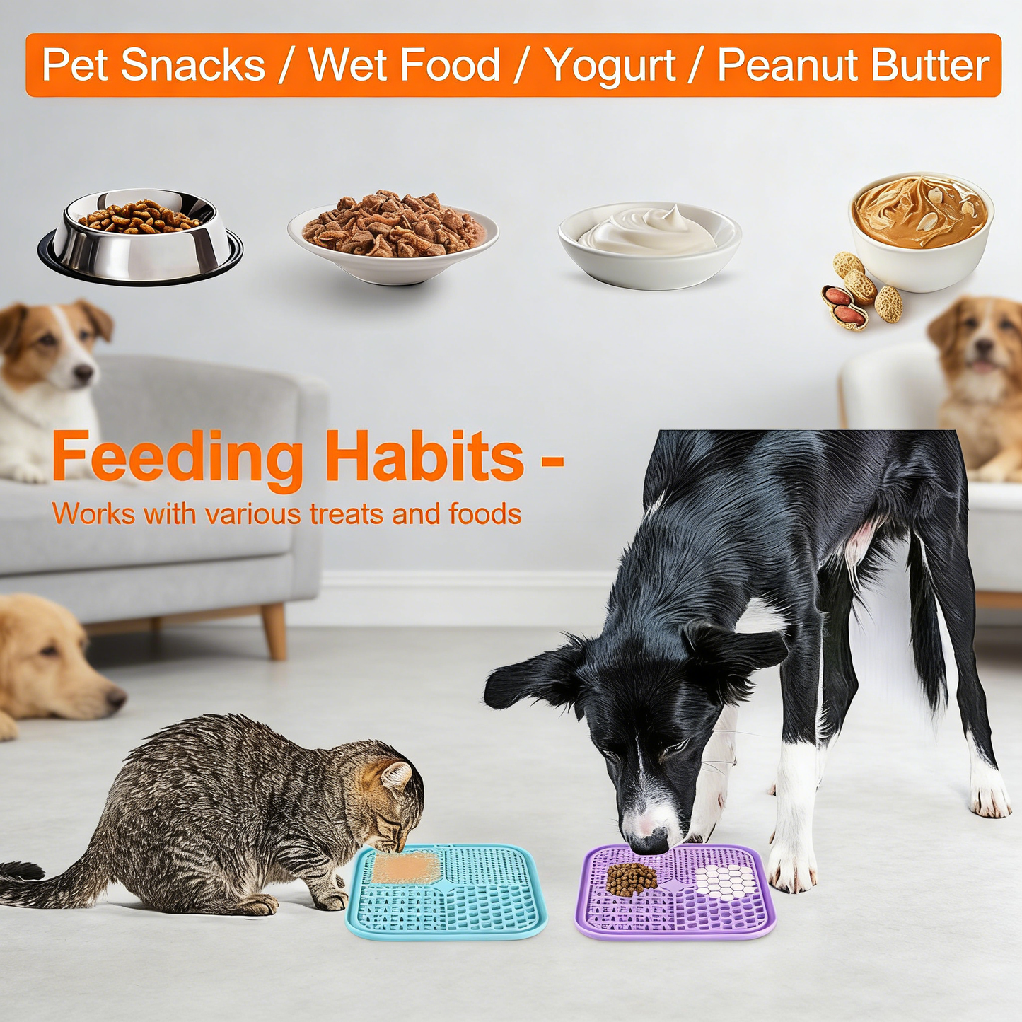 2-Pack Pet Lick Mats with Suction Cups, Calming & Engaging