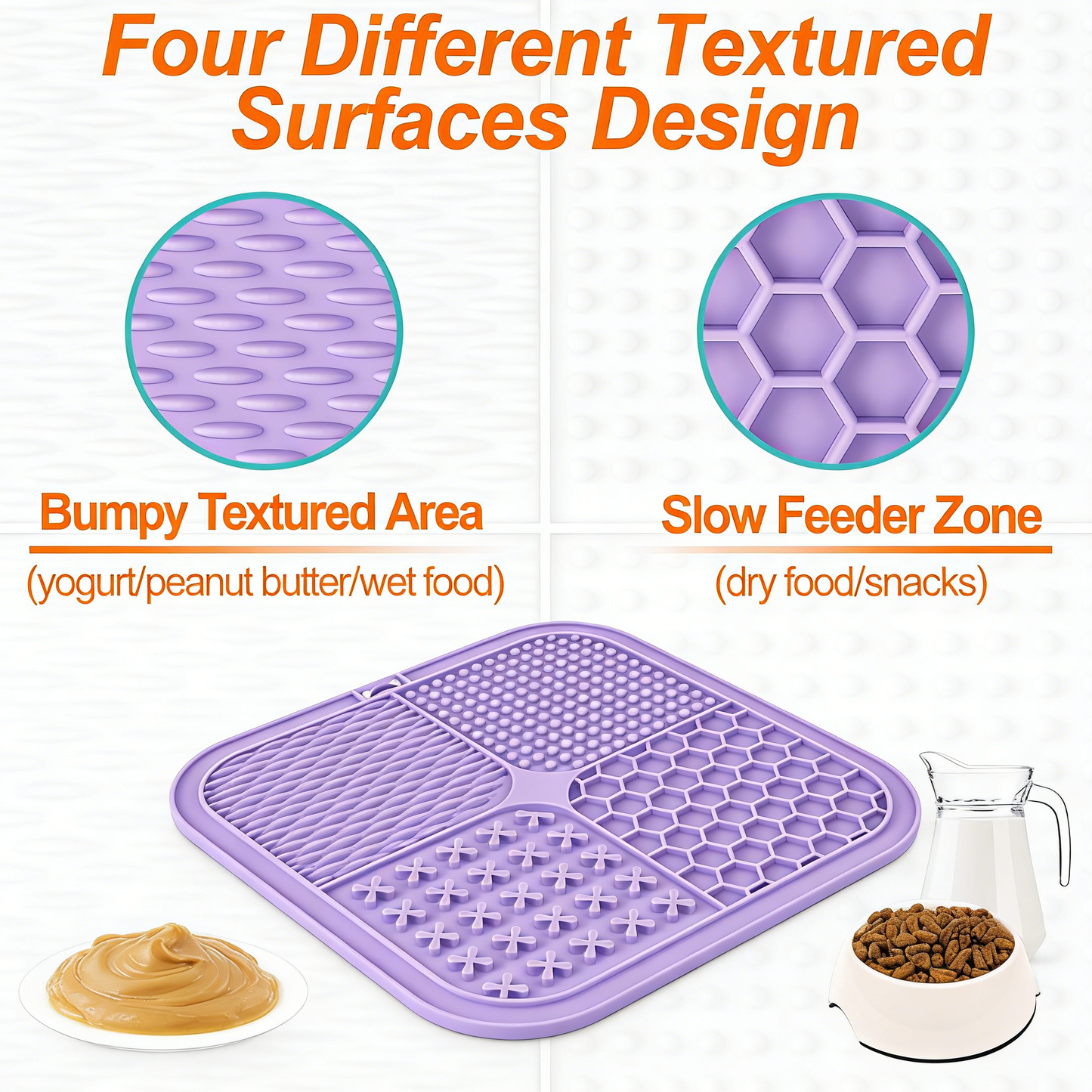 2-Pack Pet Lick Mats with Suction Cups, Calming & Engaging