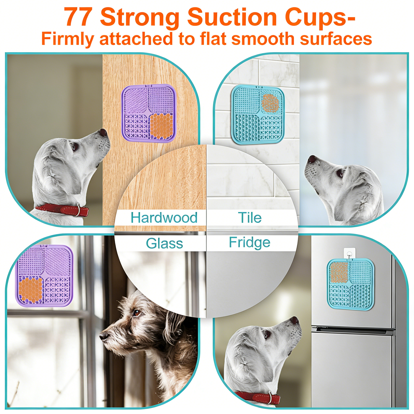 2-Pack Pet Lick Mats with Suction Cups, Calming & Engaging